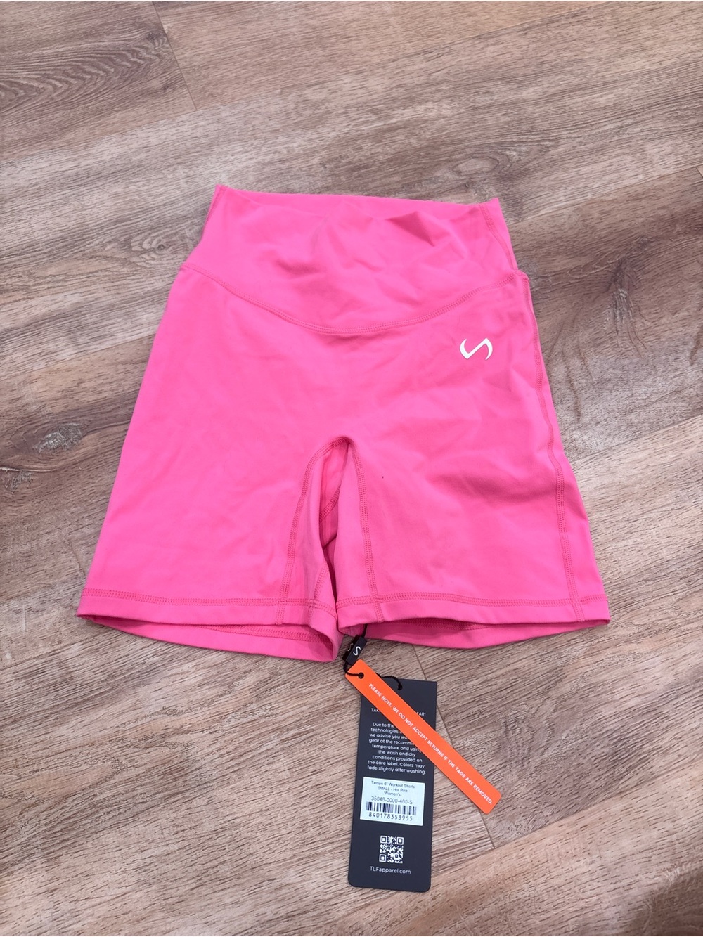 High-Rise Pink Women’s Bike Shorts with Subtle Logo